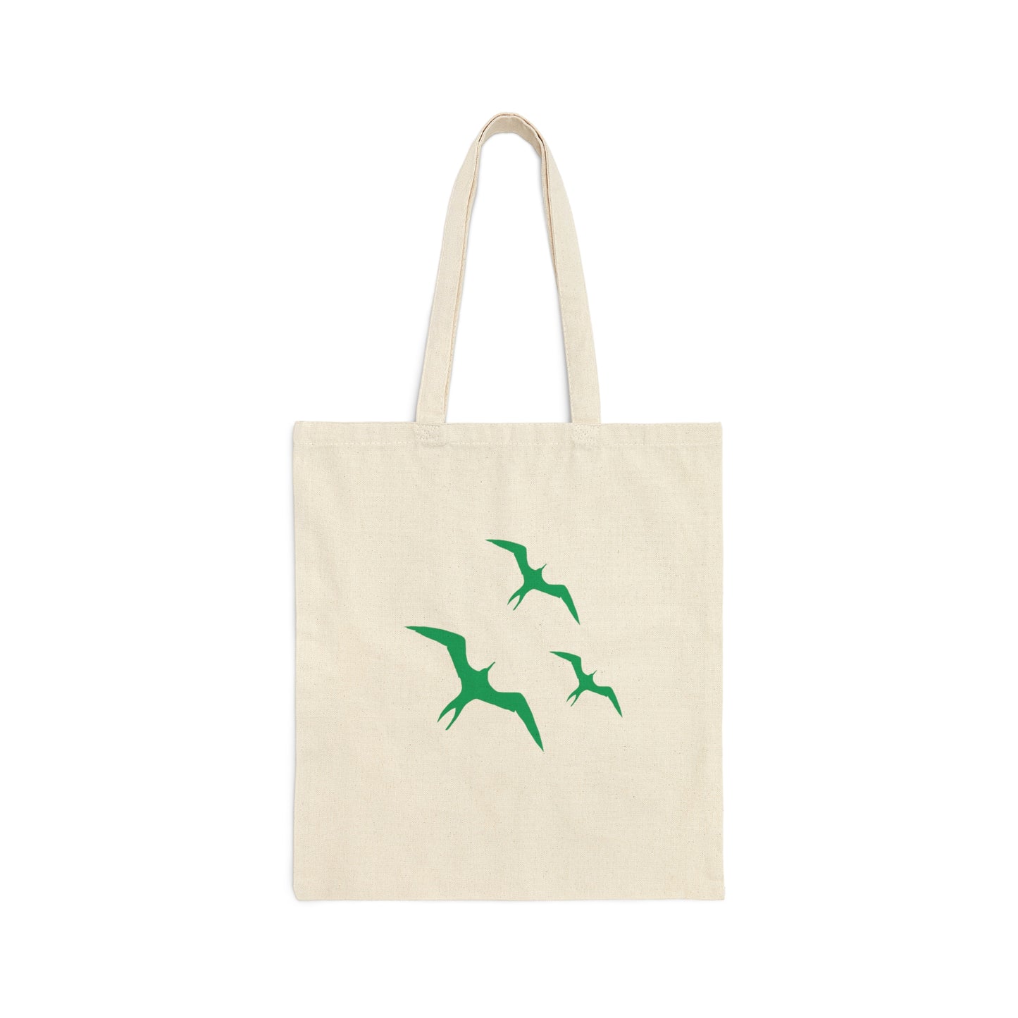 Green Iwa Birds Cotton Canvas Tote Bag