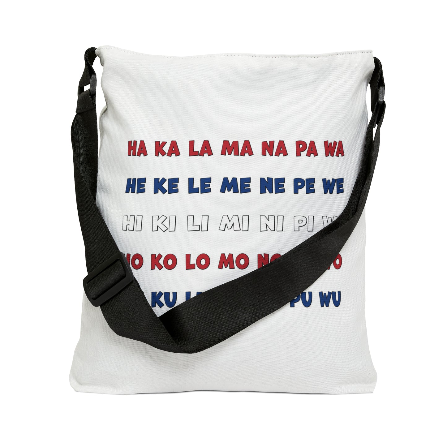 The Hakalama White Adjustable Tote Bag with Zipper and Inside Pocket