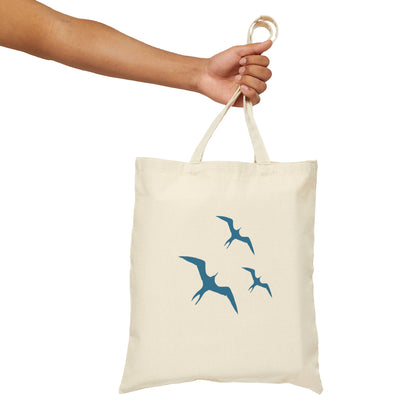 Blue Iwa Birds Cotton Canvas Tote Bag