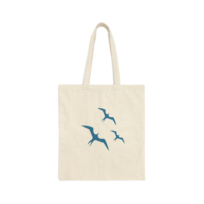 Blue Iwa Birds Cotton Canvas Tote Bag